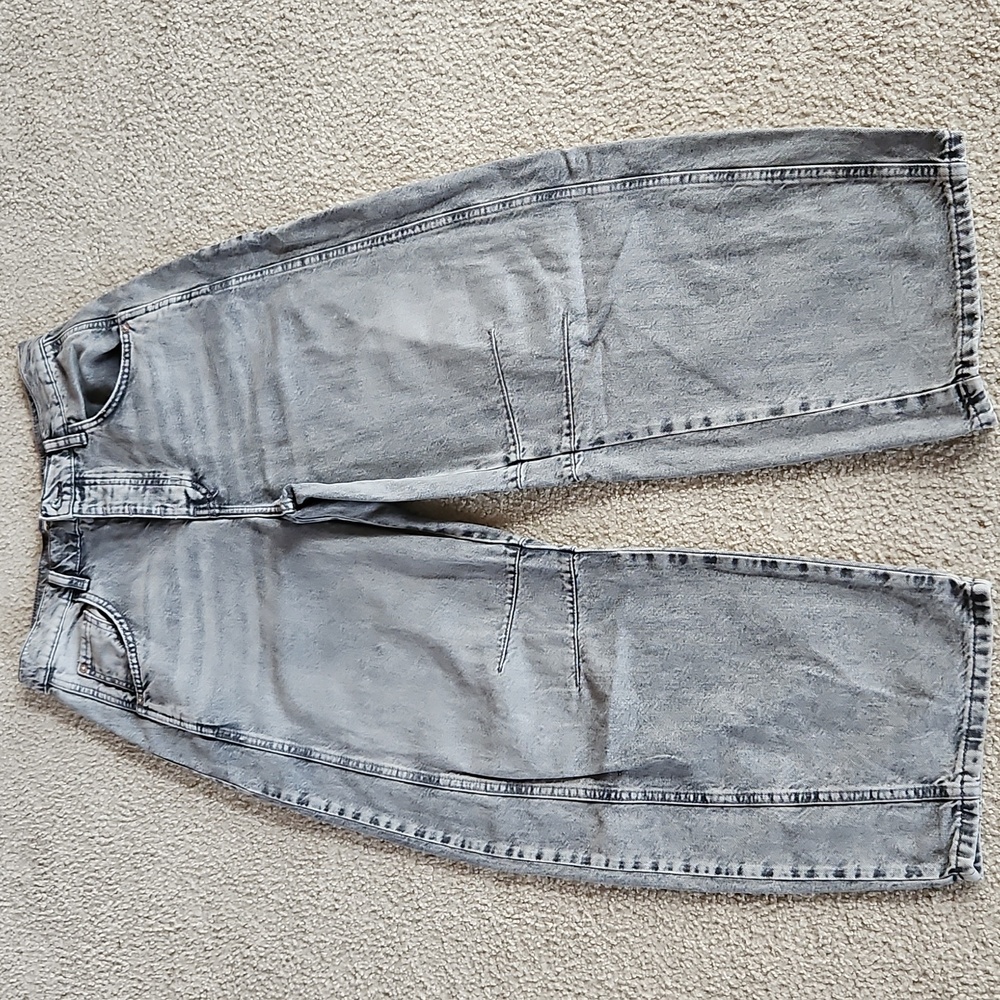 Free People Good Luck Barrel Jeans Mid Rise Distressed Relaxed Kismet  28 NWOT - Picture 14 of 15